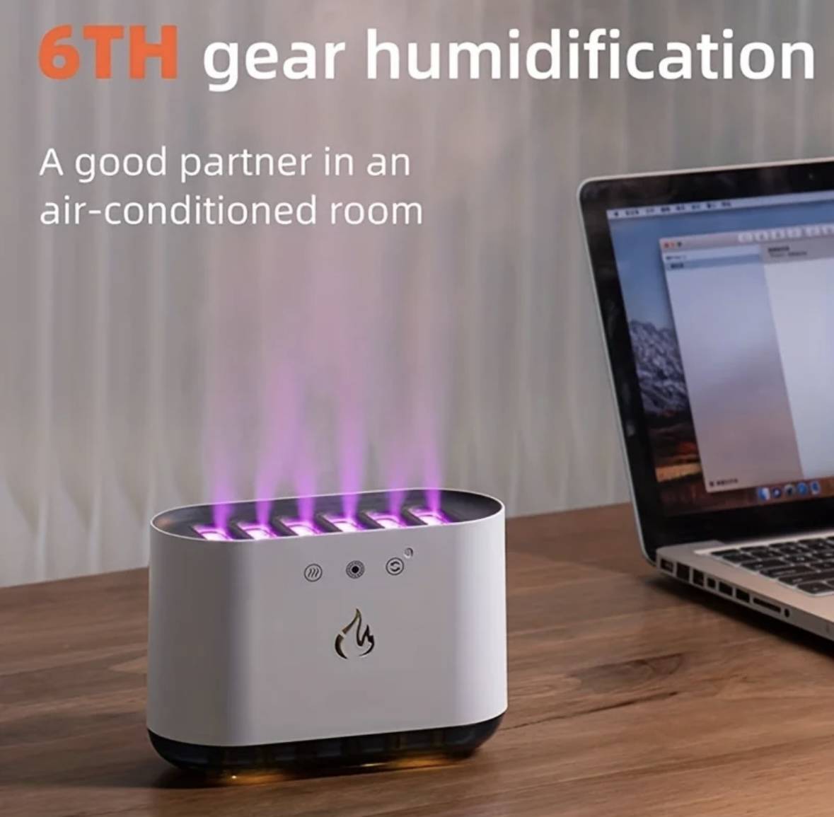 Humidificador chimenea 6 filtros rgb
